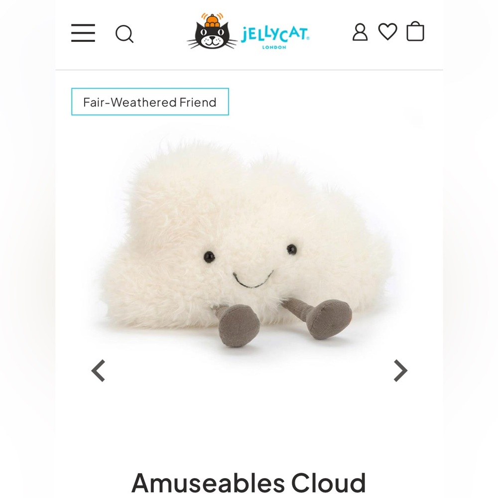 Jellycat Amuseables Cloud NWT